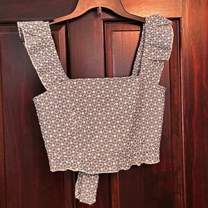 Ruffle Floral Crop Top